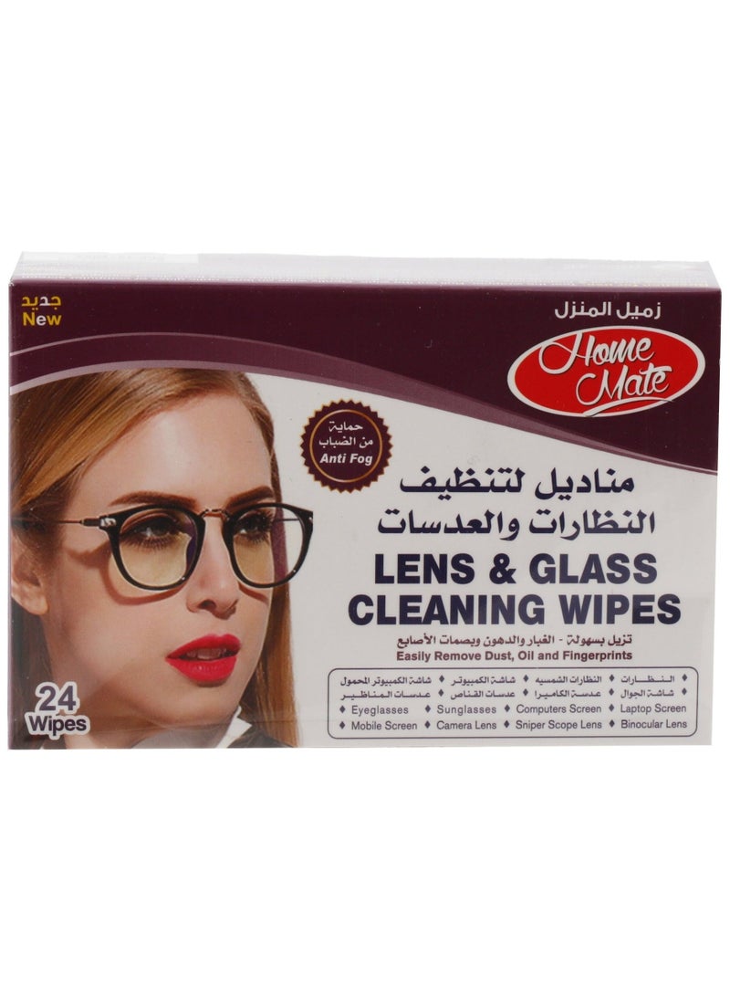 Home Mate Lens & Glass Cleaning Wipes 24 Pcs